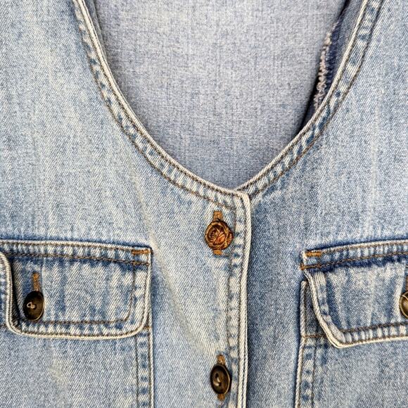 Vintage Truly Yours Dress Women's Size 10P Denim Button Down Jumper - Picture 4 of 8